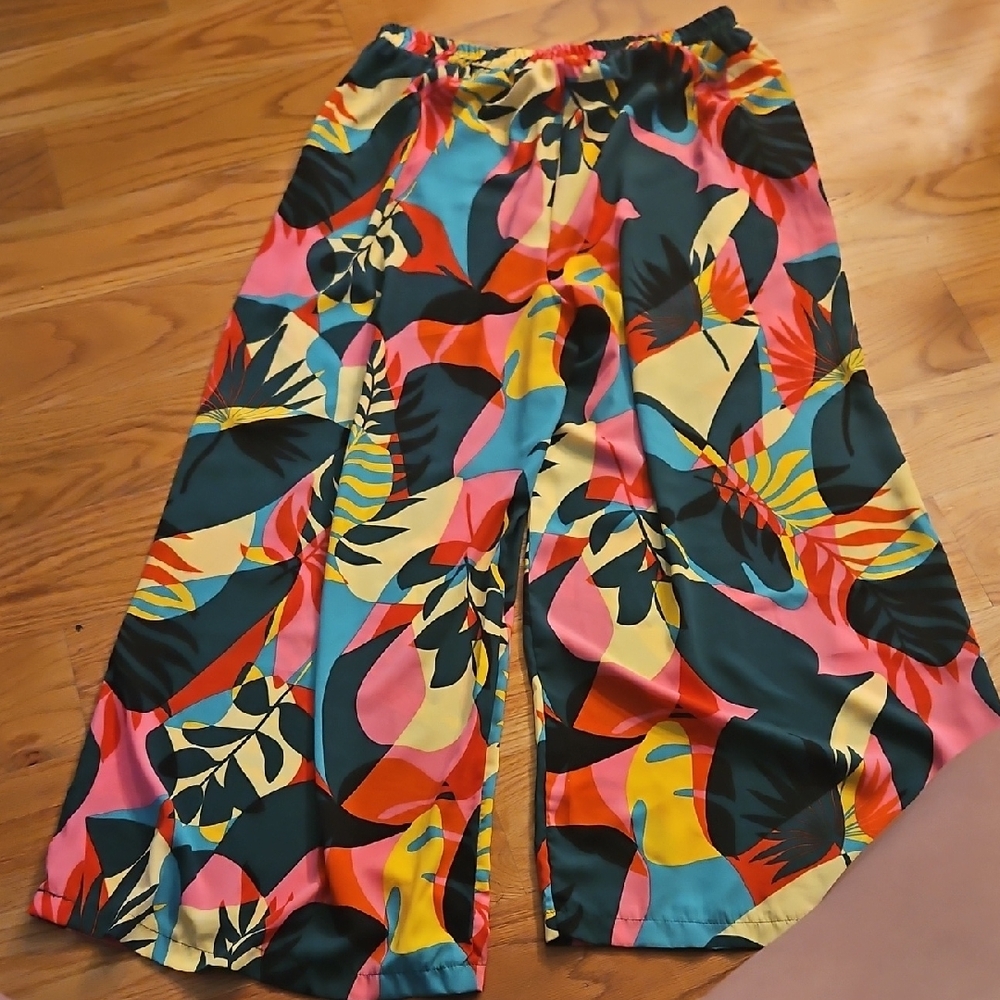 Colorful Tropical Print Pants